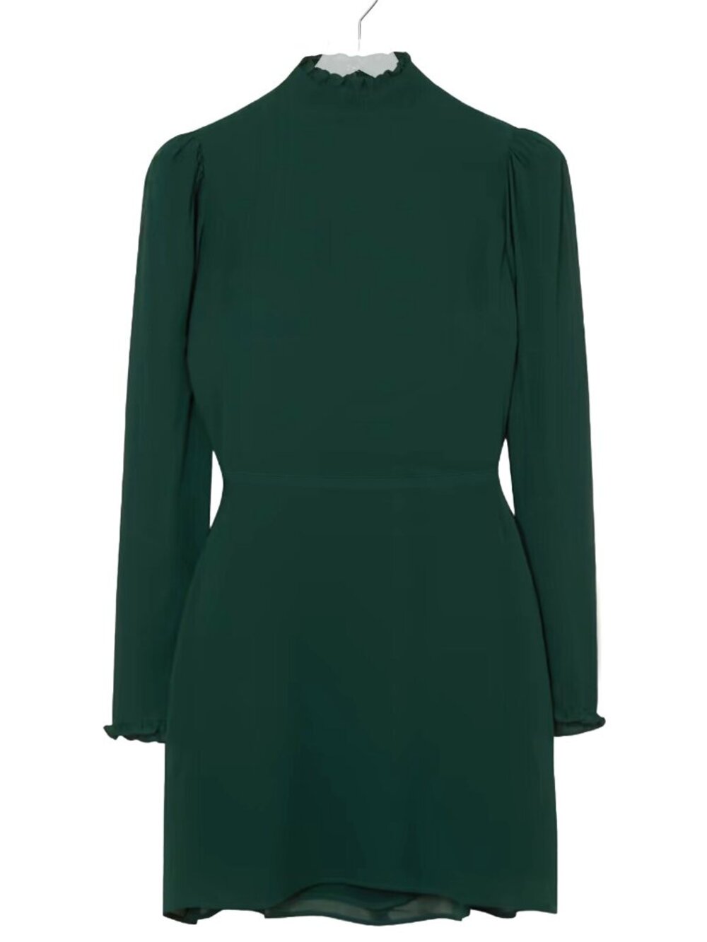 Reformation Lewis Women's Mock Neck Long Sleeve Mini Dress Forest Green Size 2